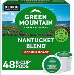 Green Mountain Nantucket Blend Coffee, 48 K Cup Pods. medium Roast